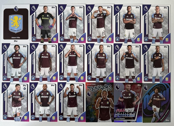Topps Premier League 2026 Aston Villa 18 Card Trading Card Base Full Team Set