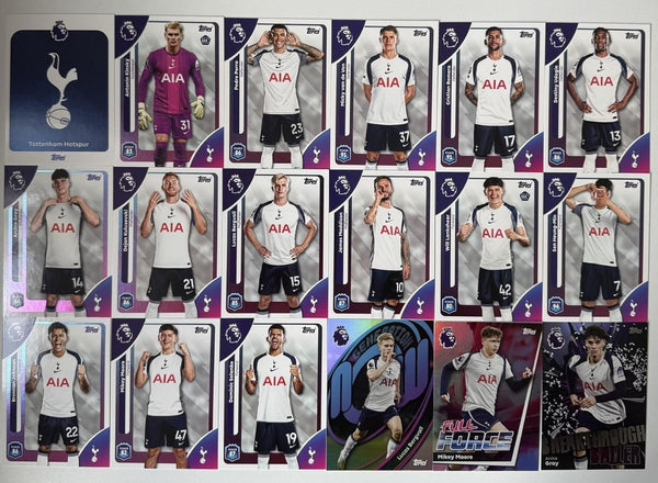 Topps Premier League 2026 Tottenham 18 Card Trading Card Base Full Team Set