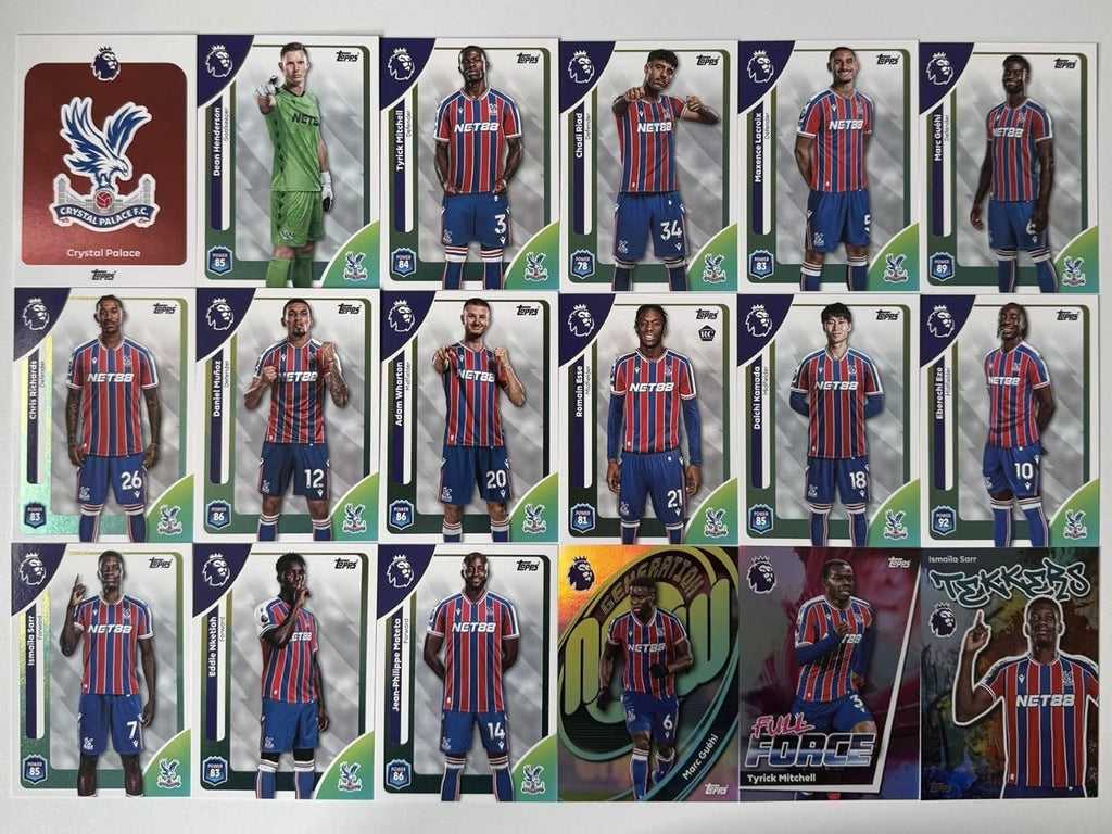 Topps Premier League 2026 Crystal Palace 18 Card Trading Card Base Team Set