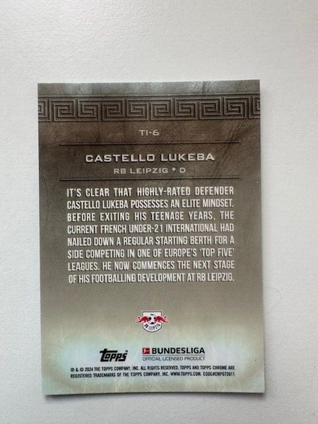 Topps Chrome Bundesliga 2023/24 Castello Lukeba RB Leipzig Titans Card