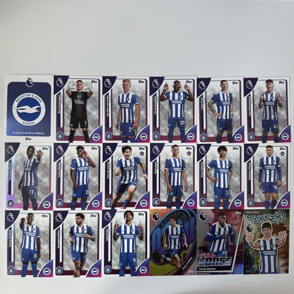 Topps Premier League 2026 Brighton 18 Card Trading Card Base Full Force Team Set