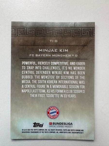 Topps Chrome Bundesliga 2023/24 Minjae Kim Bayern Munich Titans Card TI-8