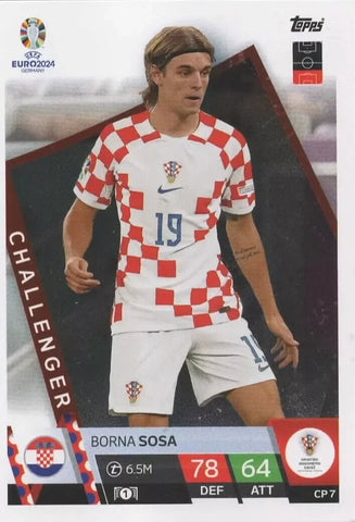 Match Attax Euro 2024 Borna Sosa Croatia Challenger Topps UEFA Card CP 7