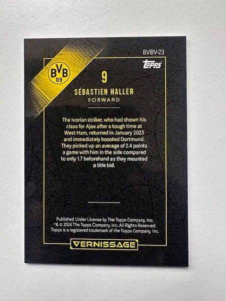 Topps Vernissage Borussia Dortmund 2023/24 Sebastien Haller Base Card - No.9