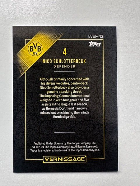 Topps Vernissage Borussia Dortmund 2023/24 Nico Schlotterbeck Flair Card