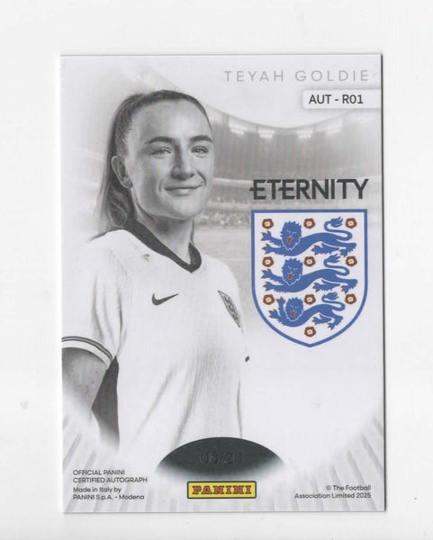 Panini Eternity Lionesses 2025 Teyah Goldie Auto /20 Rookie SSP England MGC 9
