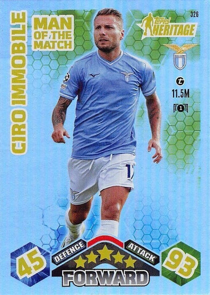 Match Attax Extra 23/24 Ciro Immobile Man Of The Match Heritage Trading Card