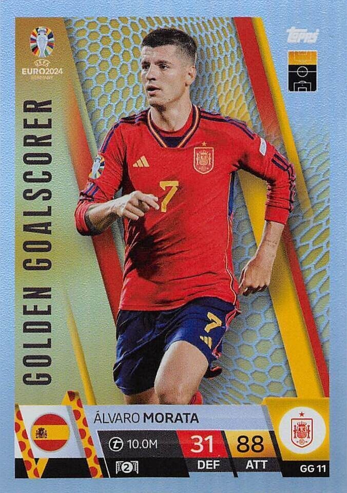 Match Attax Euro 2024 Alvaro Morata Spain Golden Goalscorer Topps UEFA Card