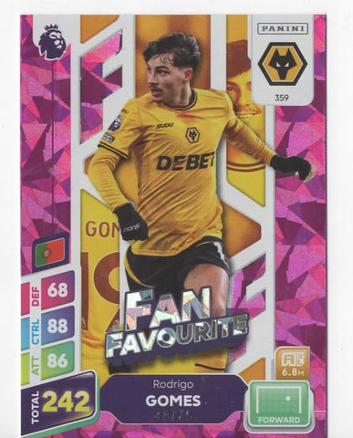 Panini Premier League Adrenalyn XL Plus 2025 Rodrigo Gomes Parallel Card /75