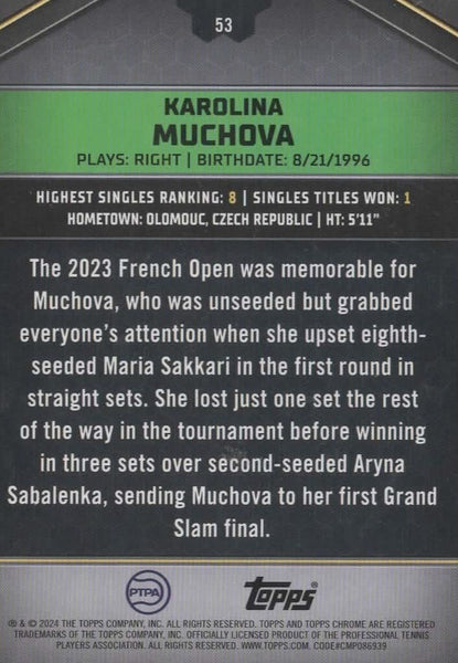 Topps 2024 Graphite Tennis Karolina Muchova Green Parallel /199 #53
