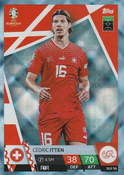 Match Attax Euro 2024 Cedric Itten Switzerland Crystal Parallel Blue UEFA Card