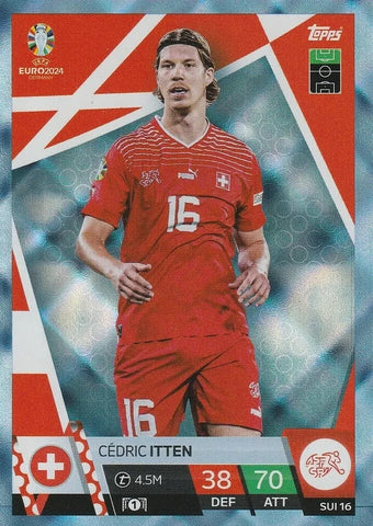 Match Attax Euro 2024 Cedric Itten Switzerland Crystal Parallel Blue UEFA Card