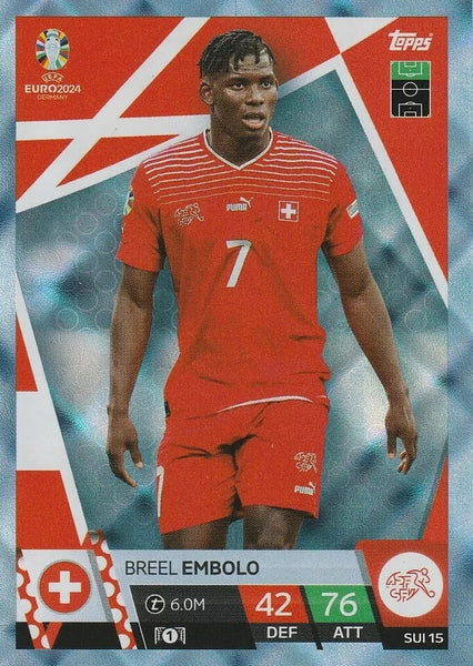 Match Attax Euro 2024 Breel Embolo Switzerland Crystal Parallel Blue UEFA Card