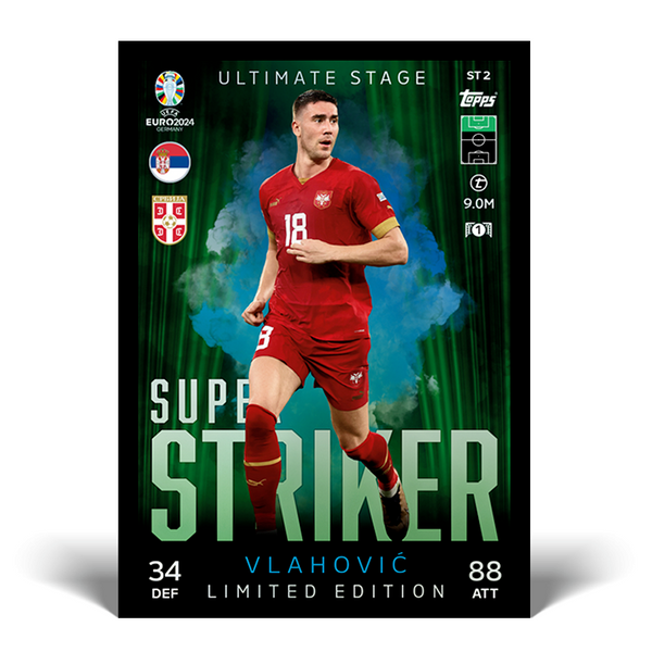 Match Attax Euro 2024 Vlahovic Serbia Super Striker Limited Edition Topps Card