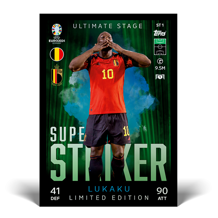Match Attax Euro 2024 Lukaku Belgium Super Striker Limited Edition Topps Card