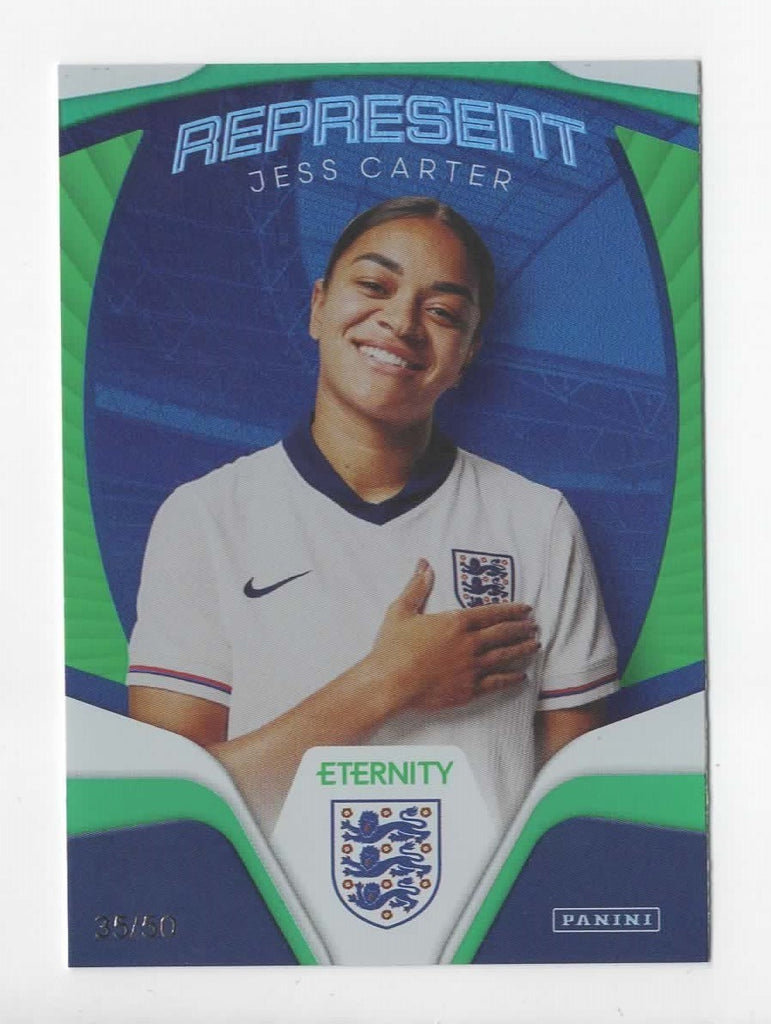 Panini Eternity Lionesses 2025 Jess Carter England Represent Green Card /50