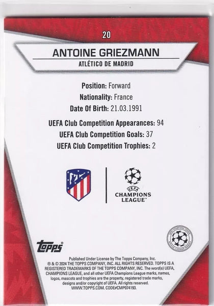 Topps Superstars 2024 23/24 Antoine Griezmann Atletico Madrid Uncommon Card #20