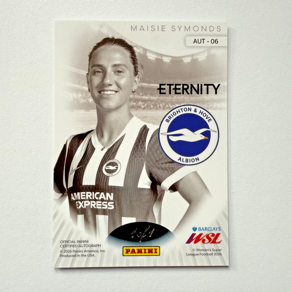 Panini Eternity WSL 25/26 Maisie Symonds Auto Black 1/1 Brighton Autograph Card