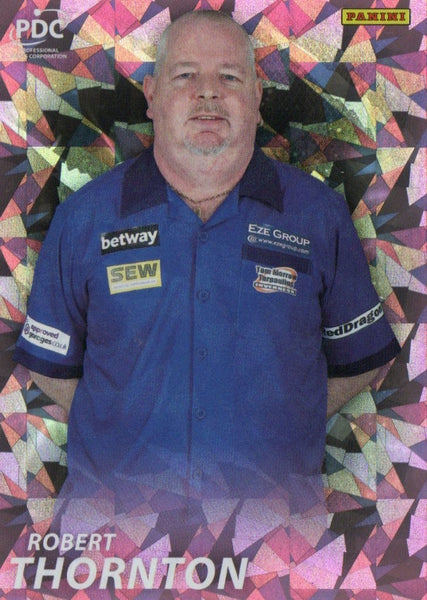 Panini PDC Premier League Darts 2025 Robert Thorton Pink Cracked Ice Card
