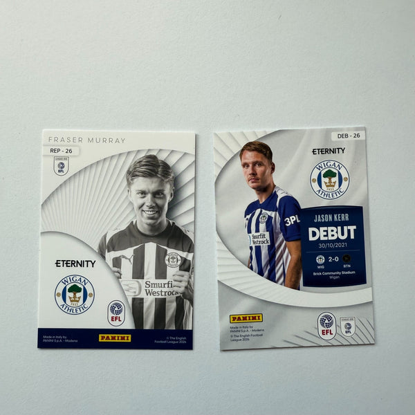 2x Wigan Athletic EFL Eternity 2026 Card Bundle Fraser Murray Jason Kerr Panini