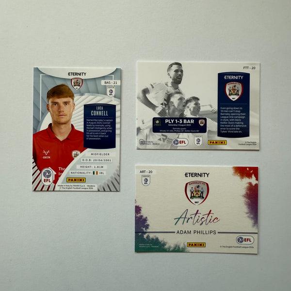 3x Barnsley FC EFL Eternity 2026 Card Bundle Connell Phillips Team Panini