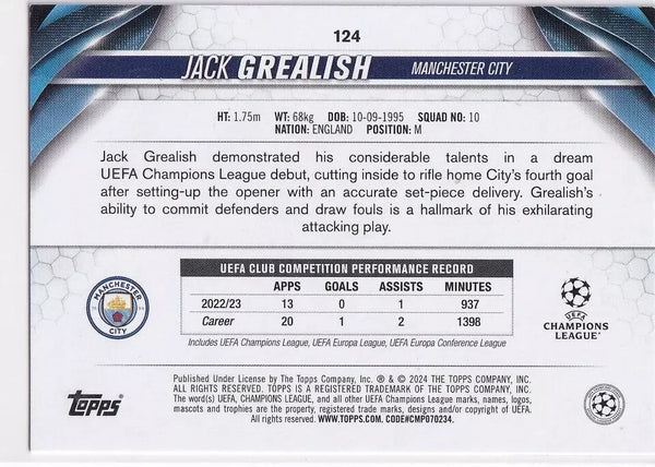 Topps Chrome Hobby UCC Club Competitions 2023/24 Jack Grealish Manchester City