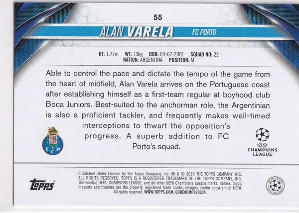 Topps Chrome Hobby UCC Champions League 2023/24 Alan Varela FC Porto Card #55