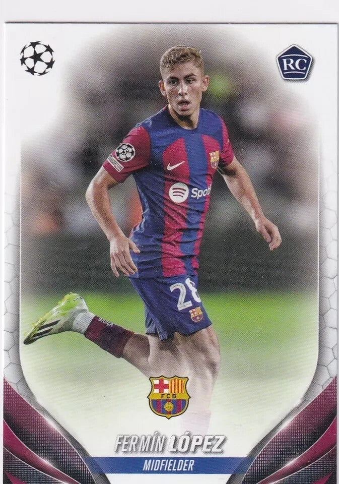 Topps Chrome Hobby UEFA Club Competition 2023/24 Fermin Lopez Barcelona Card #38