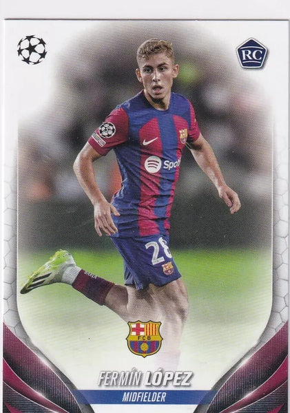 Topps Chrome Hobby UEFA Club Competition 2023/24 Fermin Lopez Barcelona Card #38