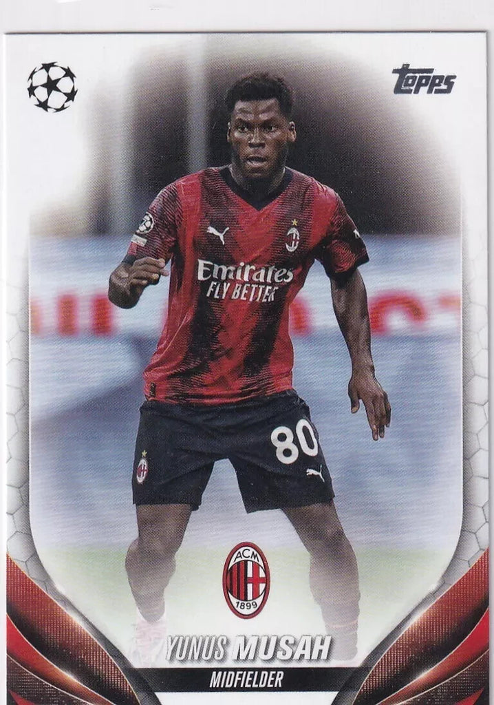 Topps Chrome Hobby UEFA Club Competitions 2023/24 Yunus Musah AC Milan Card #89