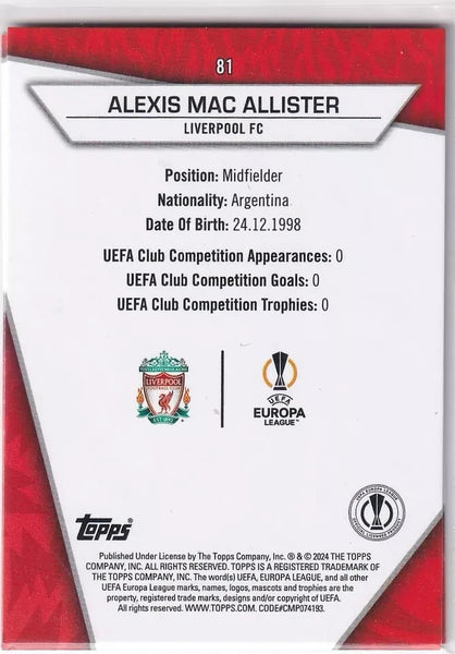 Topps Superstars 2024 Alexis Mac Allister Liverpool Uncommon #81 23/24