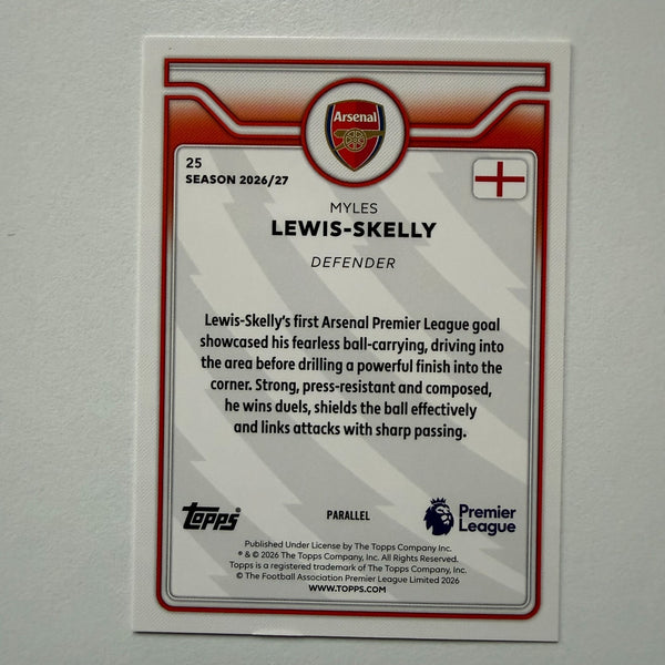 Topps Premier League 2026/27 Myles Lewis-Skelly Arsenal Pink Parallel /399 #25