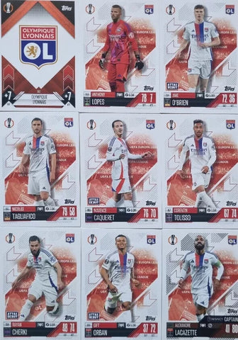 Topps Match Attax 2024/2025 24/25 Olympique Lyonnais Lyon Team Base Captain Set