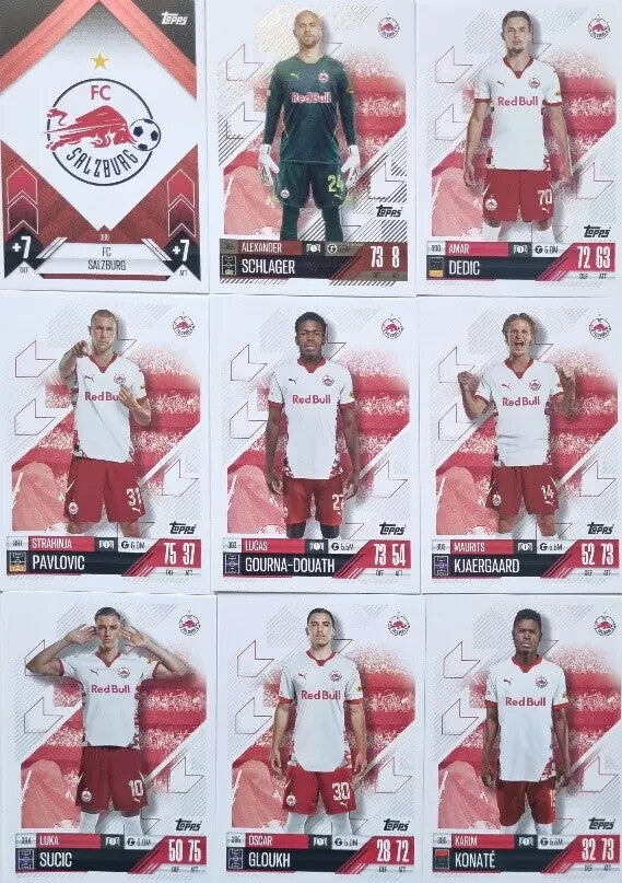 Topps Match Attax 2024/2025 24/25 FC Salzburg Full Team Base Captain Badge Set