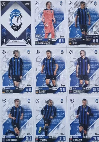 Topps Match Attax 2024/2025 24/25 Atalanta Full Team Base Captain Badge Set