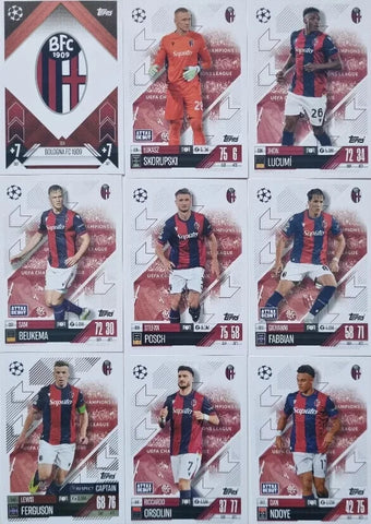 Topps Match Attax 2024/2025 24/25 Bologna Full Team Base Captain Badge Set