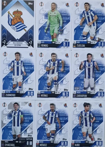 Topps Match Attax 2024/2025 24/25 Real Sociedad Full Team Base Captain Badge Set