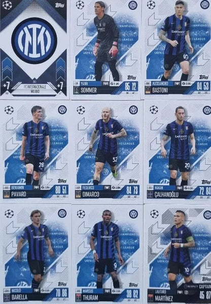 Topps Match Attax 2024/2025 24/25 FC Internazionale Milano Full Team Base Set