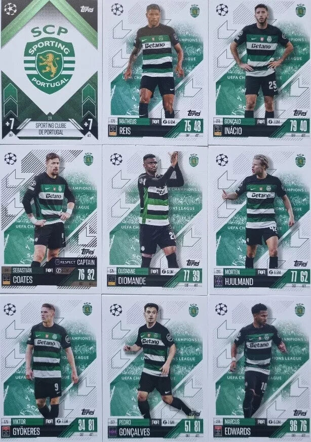 Topps Match Attax 2024/2025 24/25 Sporting Clube de Portugal Full Team Base Set