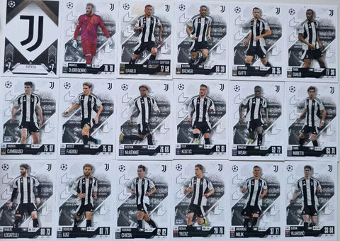 Topps Match Attax 2024/2025 24/25 Juventus Full Team Base Captain Badge Set