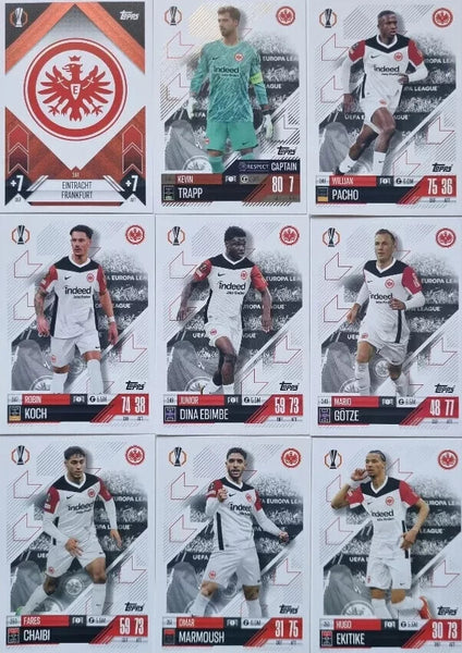 Topps Match Attax 2024/2025 24/25 Eintracht Frankfurt Full Team Base Captain Set