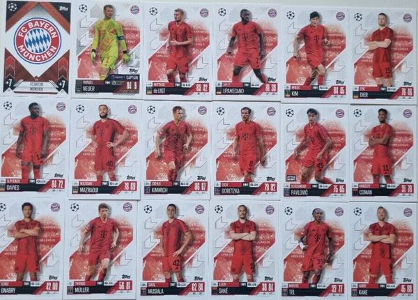 Topps Match Attax 2024/2025 24/25 Bayern Munich Full Team Base Captain Set