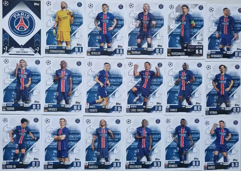 Topps Match Attax 2024/2025 24/25 Paris Saint-Germain Full Team Base Captain Set