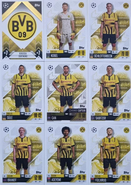 Topps Match Attax 2024/2025 24/25 Borussia Dortmund Full Team Base Captain Set
