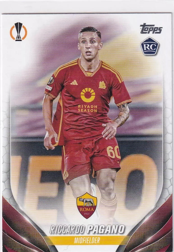 Topps Chrome Hobby UEFA Club Competitions 2023/24 Riccardo Pagano Roma Card #12