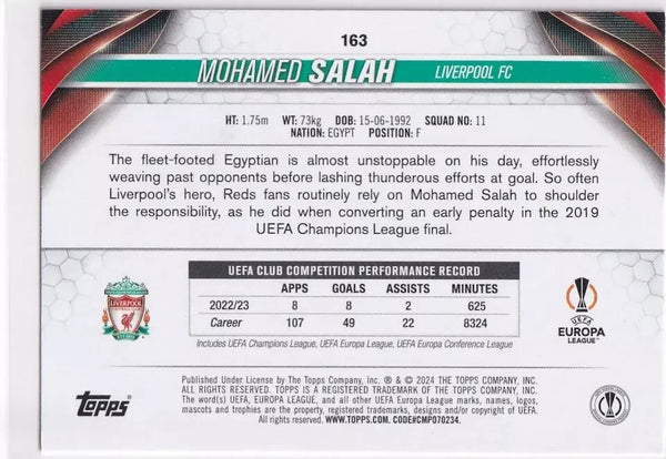 Topps Chrome Hobby UEFA Club Competitions 2023/24 Mohamed Salah Liverpool Card