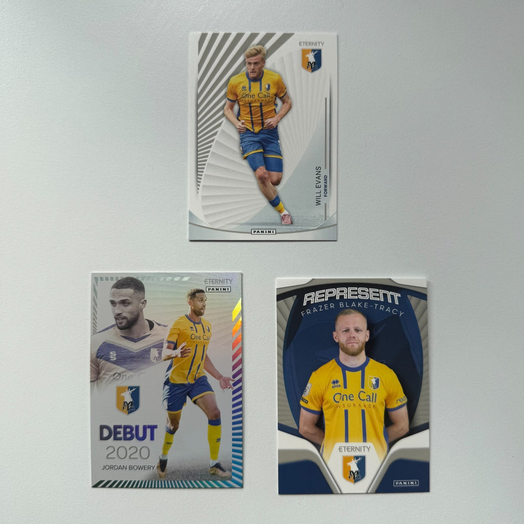 Panini EFL Eternity 2026 Mansfield Town 3 Card Bundle Will Evans Jordan Bowery