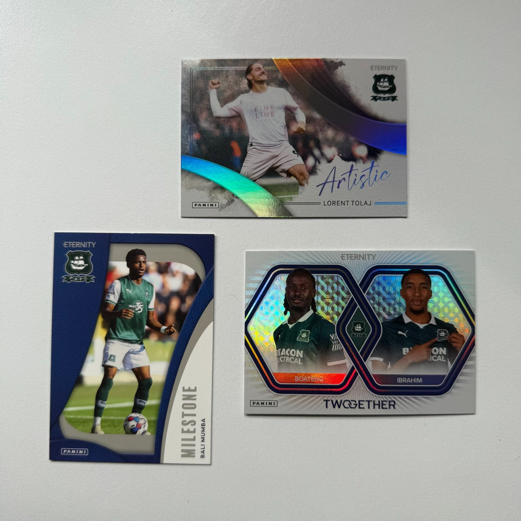 Panini EFL Eternity 2026 Plymouth Argyle 3 Card Bundle Tolaj Artistic Mumba