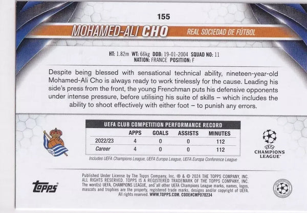 Topps Chrome Hobby UEFA Club Competitions 2023/24 Mohamed-Ali Cho Future Stars