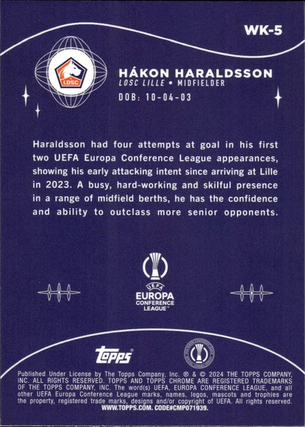 Topps Chrome Hobby UEFA Club Competitions 23/24 Hakon Haraldsson Wonderkids Card